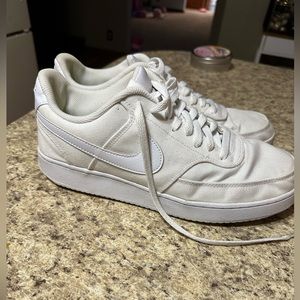 Nike, white cloth tennis shoes, size 12